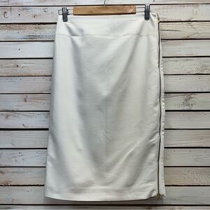 Winter White Express w/Gold Side Zipper Pencil Skirt size‎ 6  Business COCKTAIL
